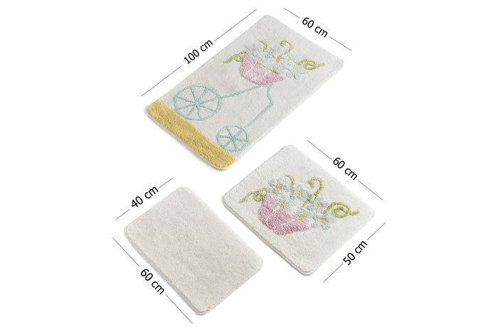 Mijölnir Alacati - Yellow Juego de Alfombrillas de Baño de 3 Piezas Mijölnir Alacati - Yellow Juego de Alfombrillas de Baño de 3 Piezas